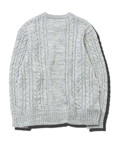 ケーブルクルーニット | ニット クルーネック セーター メンズ 洗える ニットセーター ウォッシャブル トップス 黒 白 秋 秋服 秋物 冬 冬服 冬物 春 春服 春物